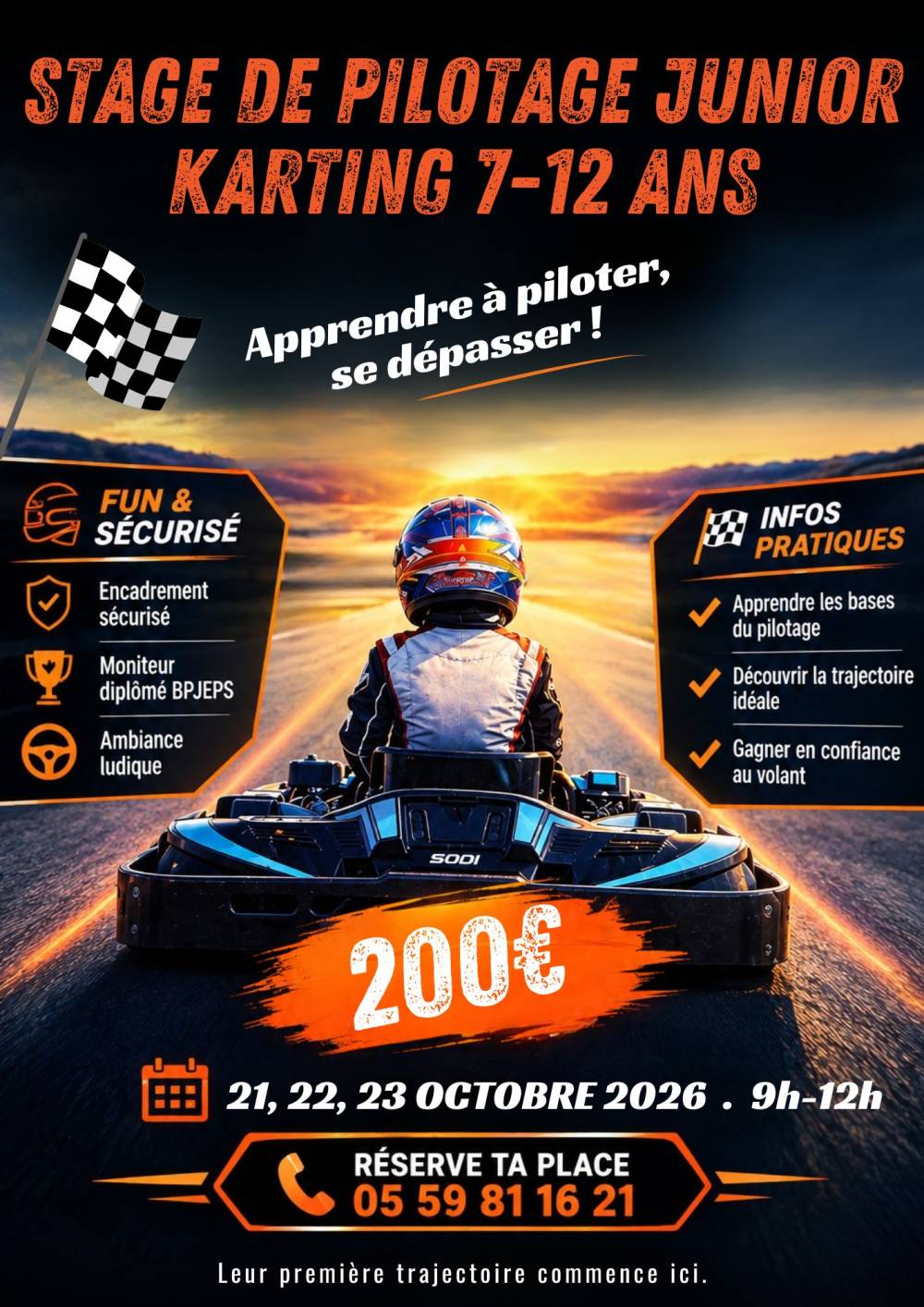 Stage De Pilotage Junior Karting 7 ans Pau-Lescar
